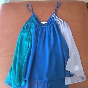 blue grey green tank top