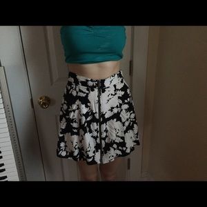 White and Black floral skirt