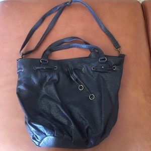 Black leather purse