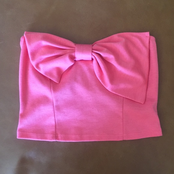strapless bow front tank top