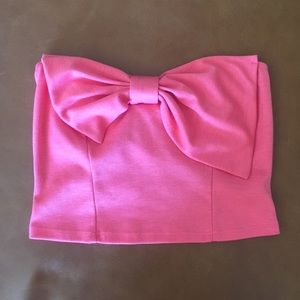 strapless bow front tank top