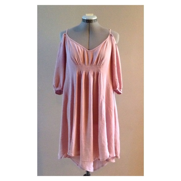 Poema Dresses & Skirts - Chiffon off the shoulder dress tunic sizes S M L Poema Dresses & Skirts - Chiffon off the shoulder dress tunic sizes S M L