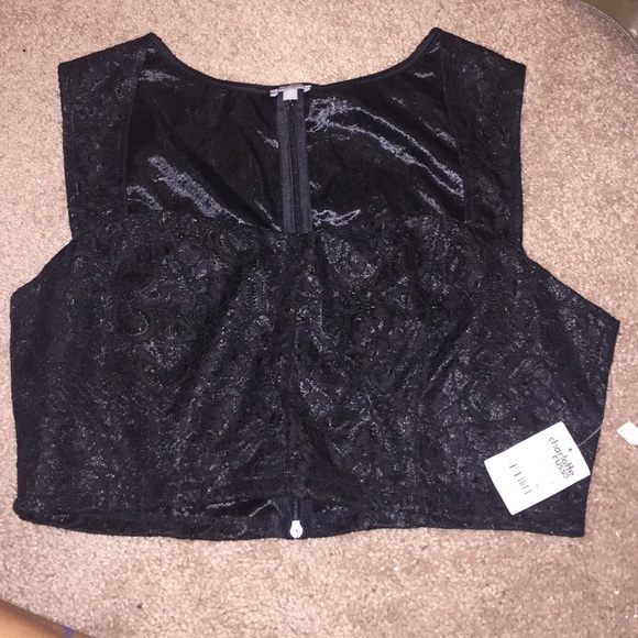 Charlotte Russe black crop top new with tags