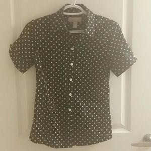 Retro short sleeve banana republic polka shirt.
