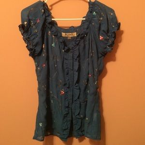 Button up peasant blouse