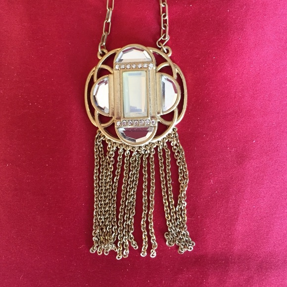 Long Gold Statement Necklace Lia Sophia - Picture 3 of 3