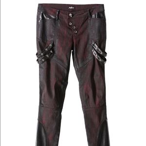Punk Rave Witch Leather Riot Squad Red Pants Edgy