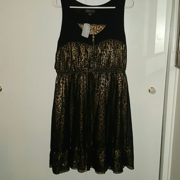 Black Leopard Print Dress