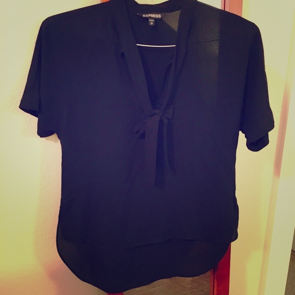 EXPRESS XS BLACK TIE BLOUSE💥end of summer sale💥