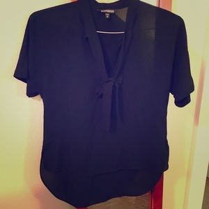 EXPRESS XS BLACK TIE BLOUSE💥end of summer sale💥