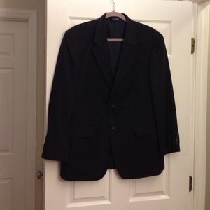 Men's, Black with Pinstripes, Stafford Suit, 40s
