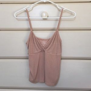 Blush v neck crop cami