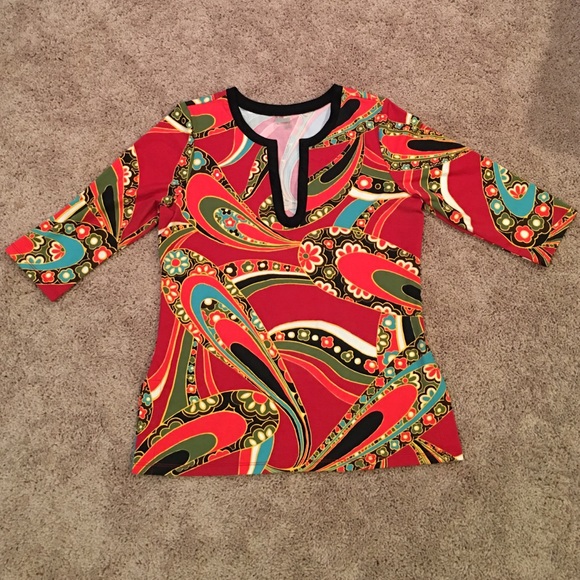 Athleta coral caftan top blouse XL