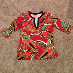 Athleta coral caftan top blouse XL