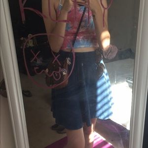 H&M stonewash blue circle skirt