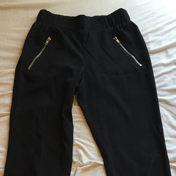 Black slim trouser pants
