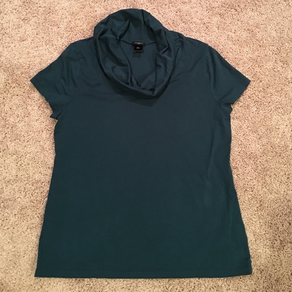 Anne Taylor teal dress blouse xl cowl neck