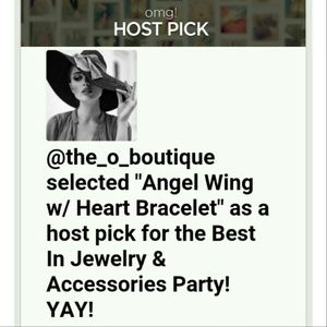 1eyed 1der designs Jewelry - Angel Wing w/ Heart Bracelet 1eyed 1der designs Jewelry - Angel Wing w/ Heart Bracelet