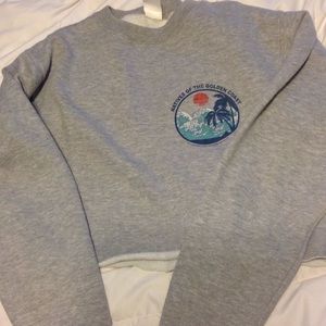 Cropped long sleeves sweat shirt