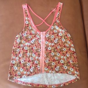billabong floral tank top with crossed back