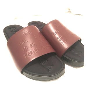 Balenciaga Maroon Sandals/Slides