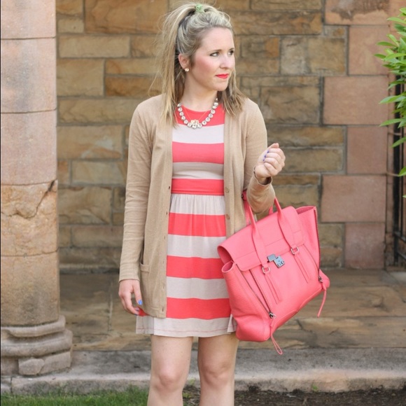 SOLD! 🙅🏼🙅🏼🙅🏼Orange & tan striped tee dress