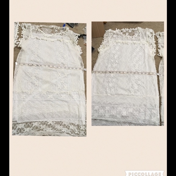 ❤️HP❤️Beige Lace Mini Dress - Picture 4 of 4