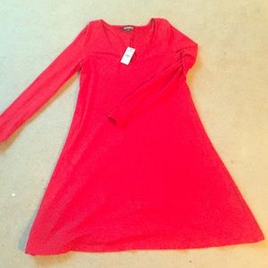 Never worn Express red trapeze dress. Size small.
