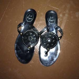 Black rubber Jack Rogers 6