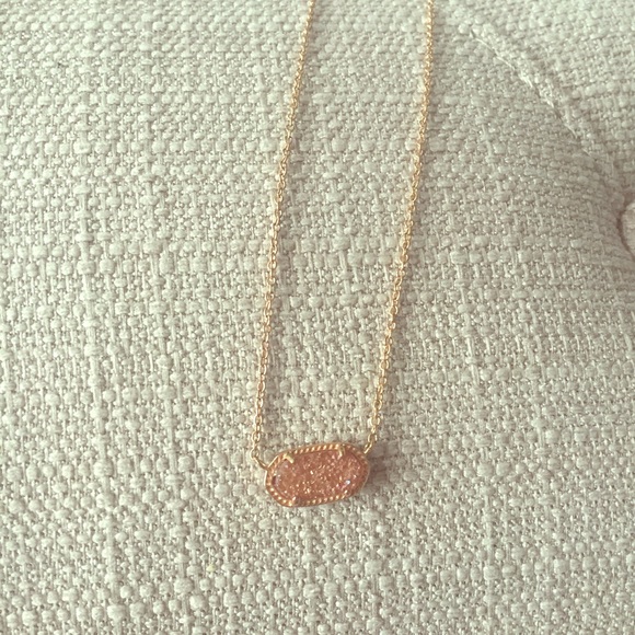 Kendra Scott Elisa Pendant Necklace RoseGold Drusy