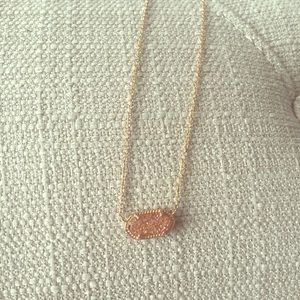 Kendra Scott Elisa Pendant Necklace RoseGold Drusy