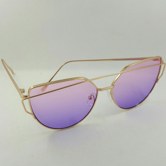 CAT STYLE WIRE MIRROR FASHION SUNGLASSES - Picture 2 of 3