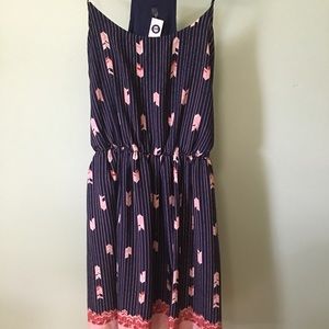 Navy and coral racer back sundress