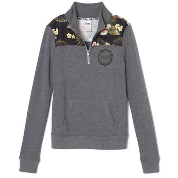VS PINK Floral 1/4 Zip