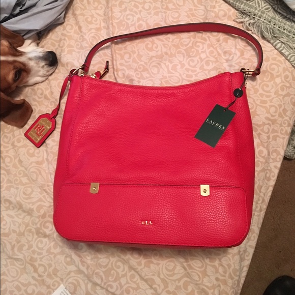 Lauren Ralph Lauren red hobo handbag