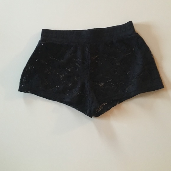 Black lace cover up shorts