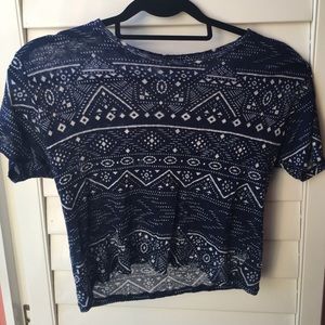 Blue patterned shirt