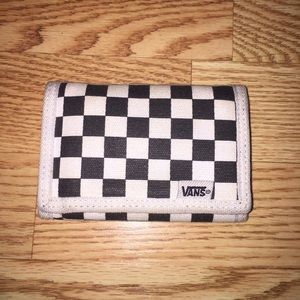 Black and White Checkerboard Vans Velcro Wallet