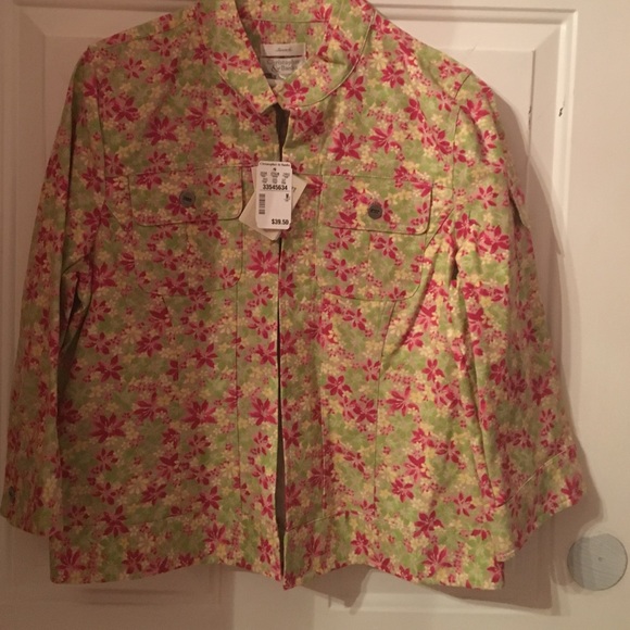 Flowered jean jacket