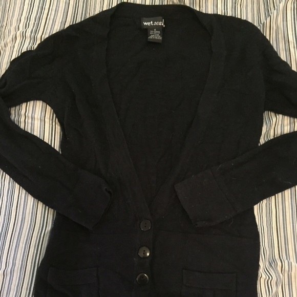 Black button up sweater