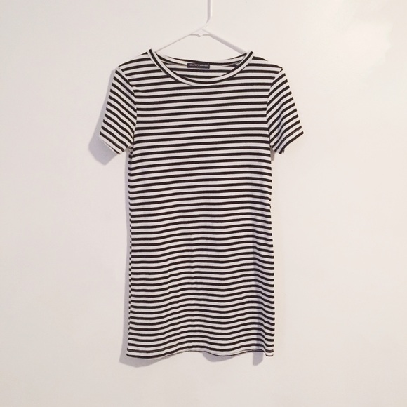 Brandy Melville Tops - Brandy Melville B&W Striped Tunic/T-Shirt Dress