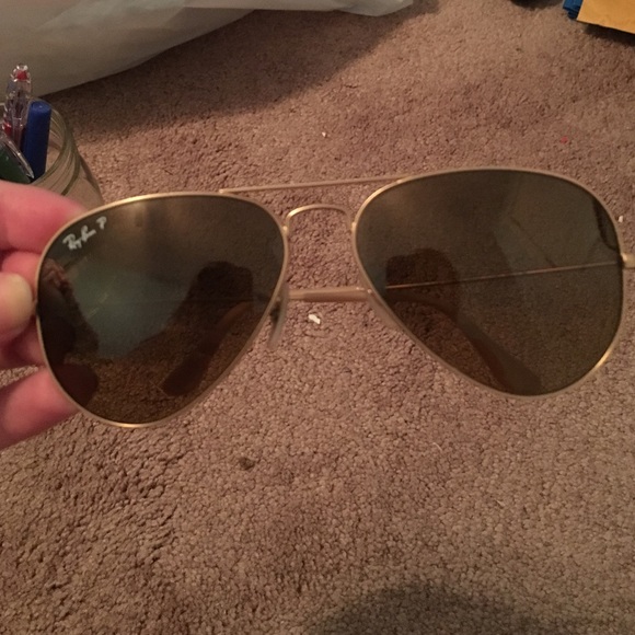 Gold ray ban aviators polarized