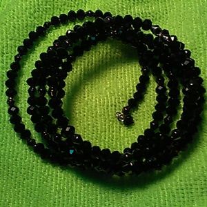 Black beaded wrap bracelet