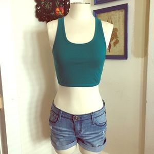 Teal Crop Top