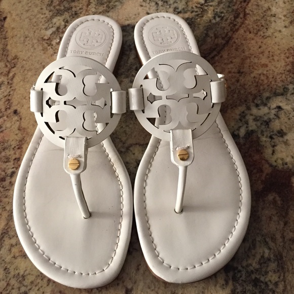 White Tory burch Miller sandals