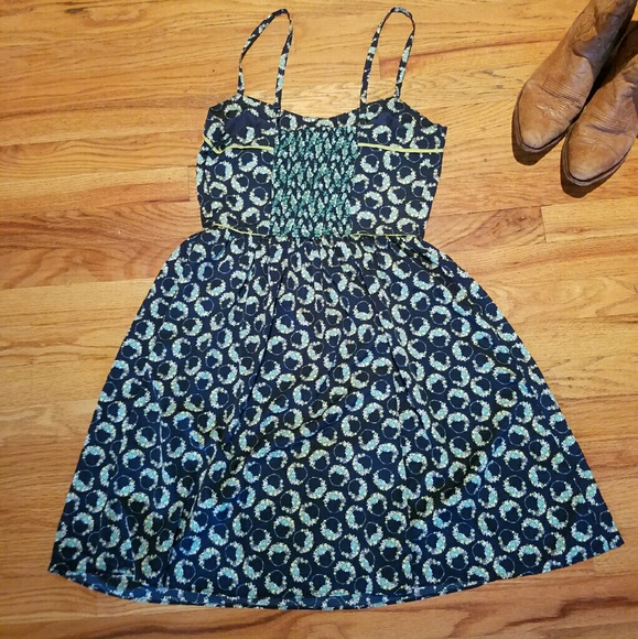 Lauren Conrad Green Floral Ring Fit & Flare Size 6 - Picture 4 of 4