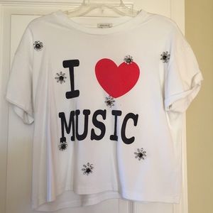 I ❤️ Music Crop Top