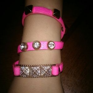 Neon pink wrap around bracelet