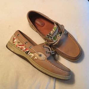 Printed Sperry Top-Siders, Size 7
