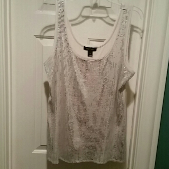 Silver sequin tank top - Picture 1 of 3